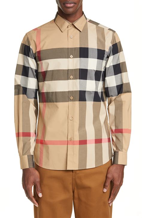 burberry black button up|Burberry check button up shirt.